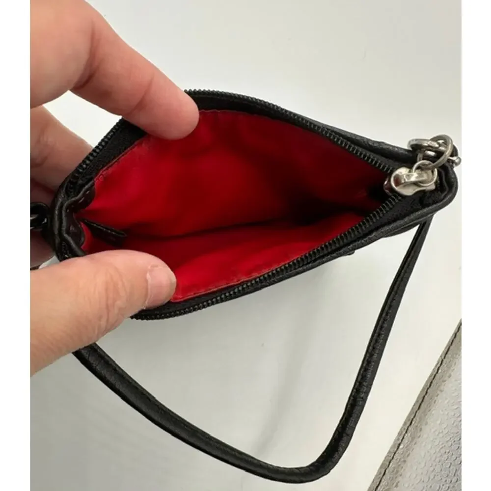 Coach Poppy Black Silver Y2K Vintage Wristlet VGUC
